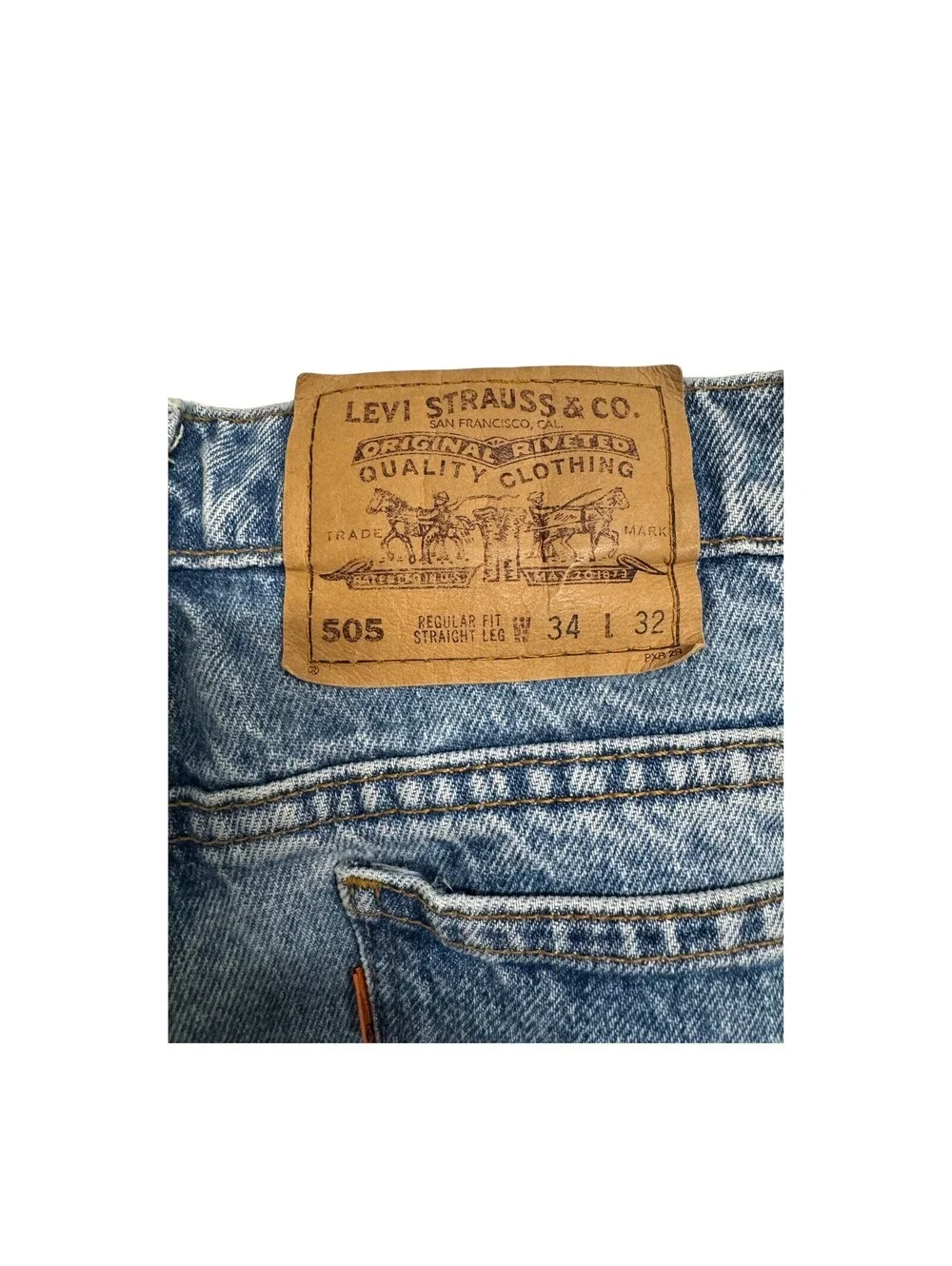 Vintage Levi's 505 Orange Tab Jeans Men's 34x32 Regular Fit Straight Leg USA Sty